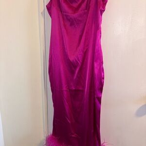 Fashion Nova Fuchsia Satin Dress